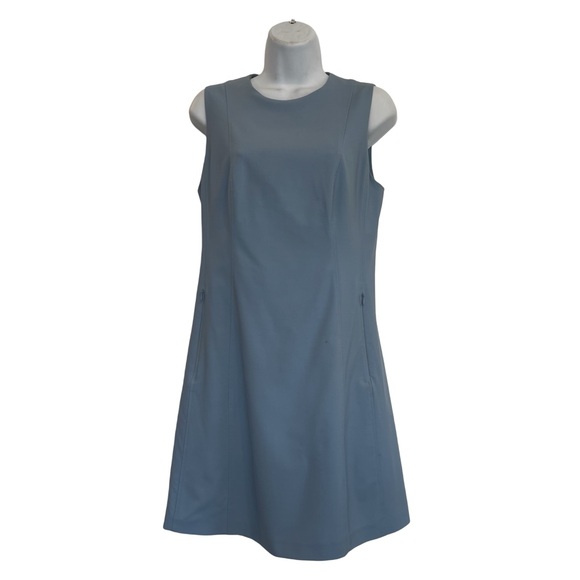 Theory Helaina Dress Size 4 Blue Sleeveless Wool Blend A-line *See Notes* - Picture 2 of 14